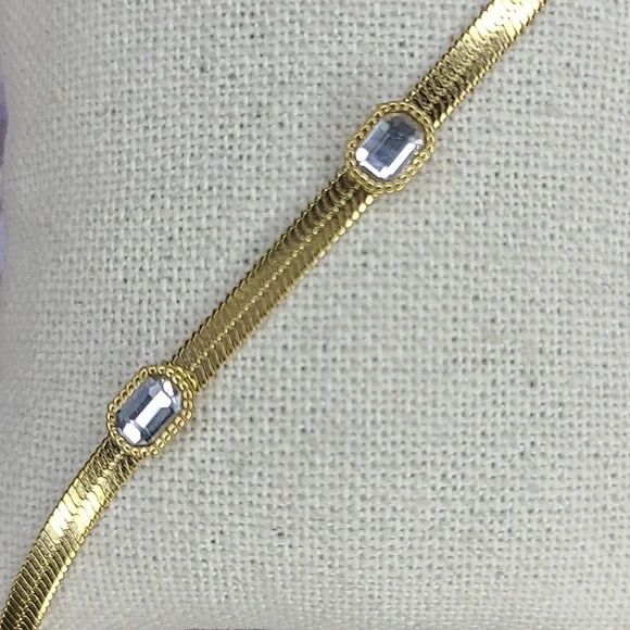 Gold Omega Chain Bracelet Brand New European Design Contemporary Fashion Style - Picture 4 of 6